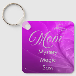 Chaveiro Mom is Mystery, Magic, Sass & Soul Keychain purple
