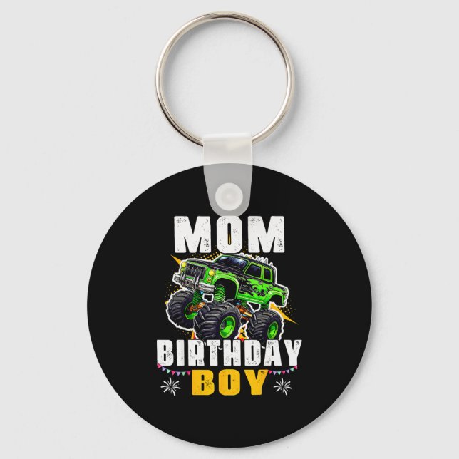 Chaveiro Mom Of The Birthday Boy Monster Truck Family Match (Frente)