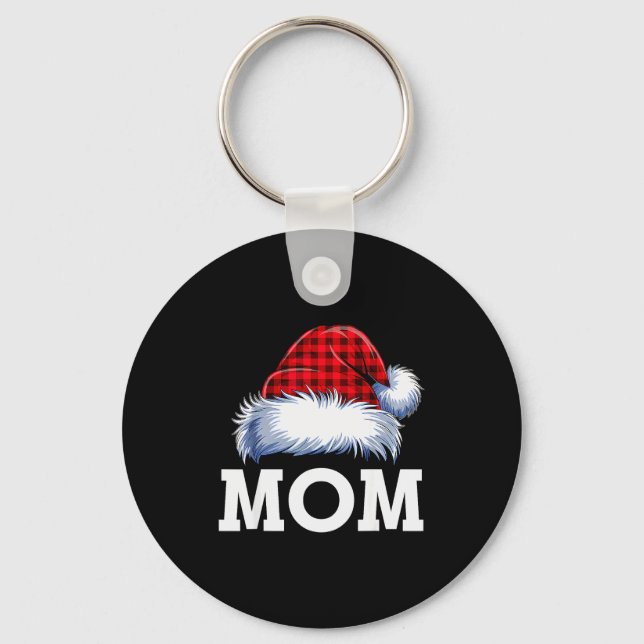Chaveiro Mom Santa Red Plaid Christmas Family Matching Paja (Frente)