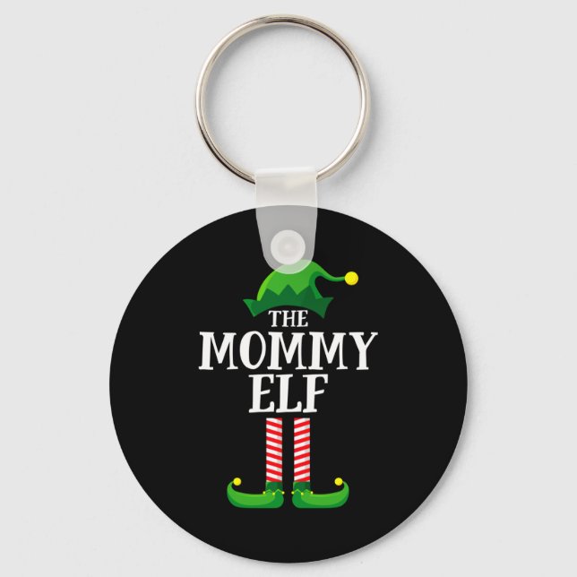Chaveiro Mommy Elf Matching Family Christmas Party  (Frente)