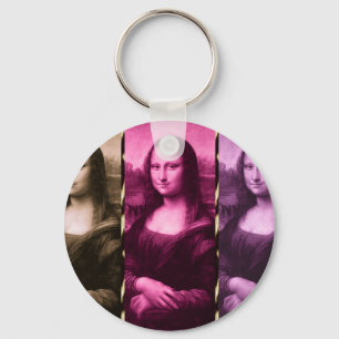 Chaveiro Mona Lisa Animal Imprime Chocolate Rosa Puro