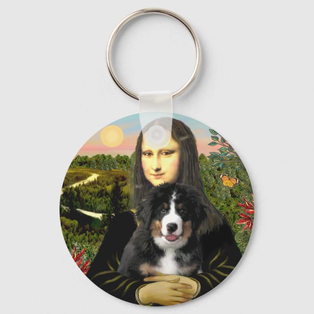 Chaveiro Mona Lisa - Cachorro Bernês Mt Puppy (Frente)