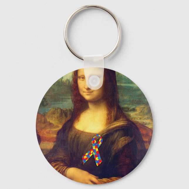 Chaveiro Mona Lisa Com Fita De Quebra-cabeça (Frente)