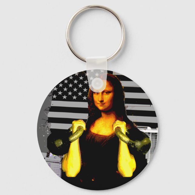 Chaveiro Mona Lisa com KettleBells (Frente)