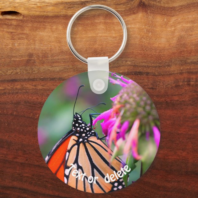 Chaveiro Monarch Butterfly Identifica Natureza Personalizad (Frente)
