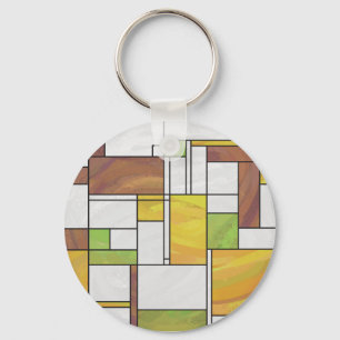 Chaveiro Mondrian Brown Yellow Impressão