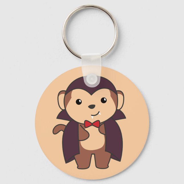 Chaveiro Monkey Halloween Curioso Crianças Diabos Vampiro C (Frente)