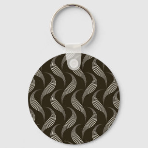 Chaveiro Monocromo Vintage: Ornamento Geométrico Sem Costur