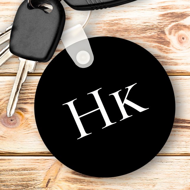Chaveiro Monogram Black Elegant Classic Monogrammed Initial (Criador carregado)