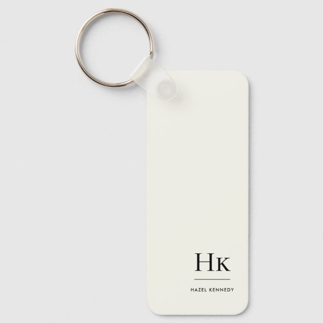 Chaveiro Monogram Modern Minimal Classic Ivory Monogrammed (Frente)