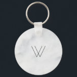 Chaveiro Monogram White Marble<br><div class="desc">White Marble background. Elegant monogrammed.</div>