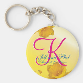 Chaveiro Monograma 3d de Daffodil Amarelo