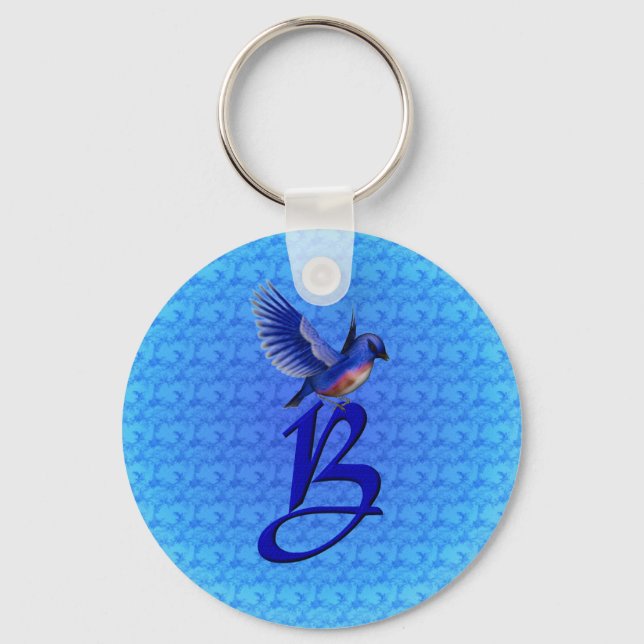 Chaveiro Monograma Bluebird Inicial B (Frente)