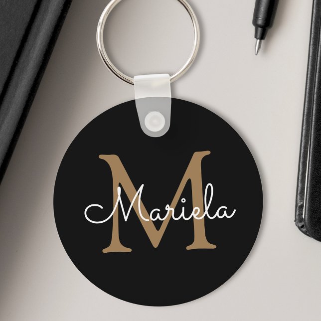 Chaveiro Monograma Bonito Manuscrito de Nome Personalizado  (Criador carregado)