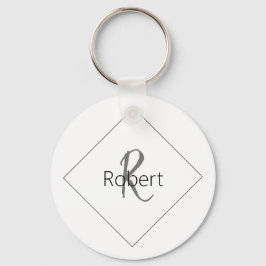 Chaveiro Monograma branco minimalista de melhor tendência