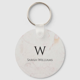 Chaveiro Monograma branco, preto moderno, nome e inicial