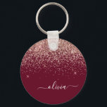 Chaveiro Monograma Brilhante de Lâmpada Cor-de-Lobra Dourad<br><div class="desc">Burgundy e Rosa Dourado - Chaveiros com nomes Monográficos de Script Glitter Glitter Rosa Esmagado (Cadeia-Chave). Isto faz o doce e perfeito aniversário de 16 anos,  casamento,  chá de panela,  aniversário,  chá de fraldas ou festa de solteira presente para alguém que ama luxo de luxo e estilos quíticos.</div>