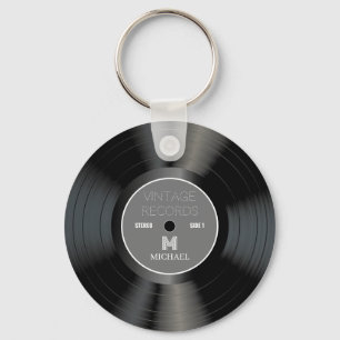 Chaveiro Monograma Clássico de Gravação do Vintage 80s   No