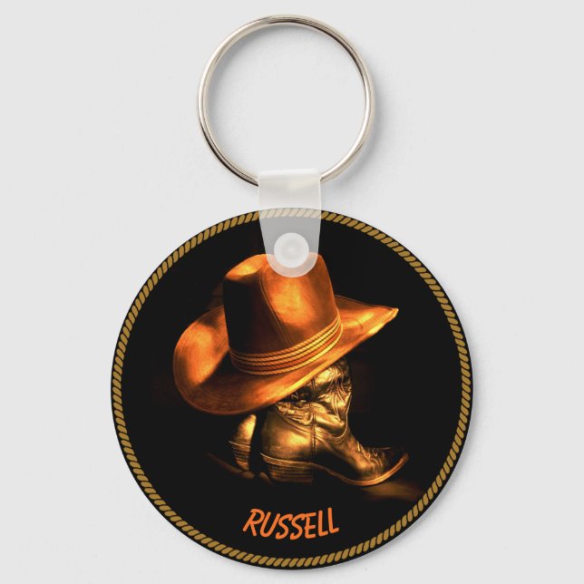 CHAVEIRO MONOGRAMA COWBOY HAT E BOOTS (Frente)