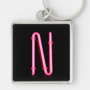 Chaveiro Monograma da luz de néon da letra "N"