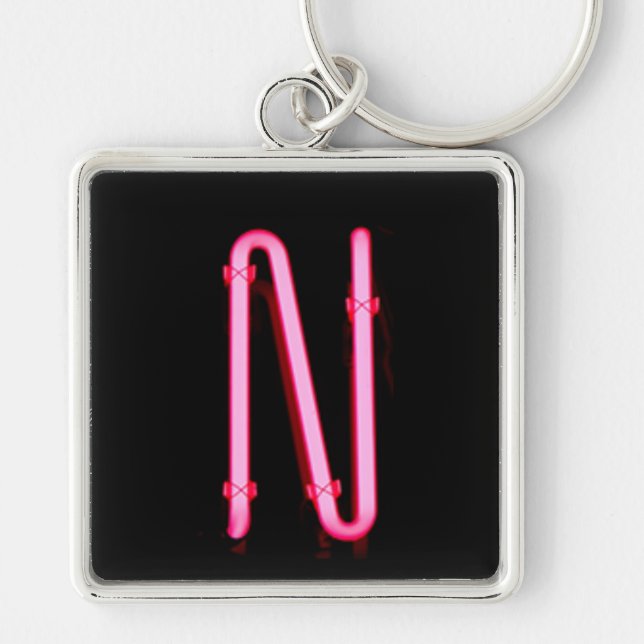 Chaveiro Monograma da luz de néon da letra "N" (Frente)