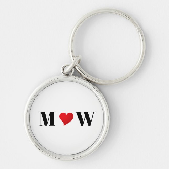 Chaveiro Monograma das iniciais personalizadas do casal, de (Frente)