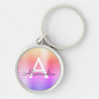 Monograma de Aço Inox Falso Rosa e Roxo