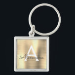 Chaveiro Monograma de aço inoxidável Dourado de luxo<br><div class="desc">Chaveiro de Elegante Metálico de Aço Isolado,  Dourado de luxo. Esses Chaveiros podem ser personalizados para incluir seu nome e nome inicial. Estas correntes-chave fazem favores de excelente,  chá de panela ou festa de solteira.</div>