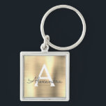 Chaveiro Monograma de aço inoxidável Dourado de luxo<br><div class="desc">Chaveiro de Elegante Metálico de Aço Isolado,  Dourado de luxo. Esses Chaveiros podem ser personalizados para incluir seu nome e nome inicial. Estas correntes-chave fazem favores de excelente,  chá de panela ou festa de solteira.</div>