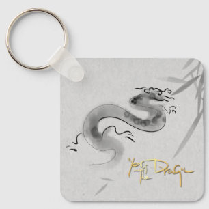 Chaveiro Monograma de Ano do Dragão Original Chinês SqK