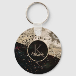 Chaveiro Monograma de bege preto