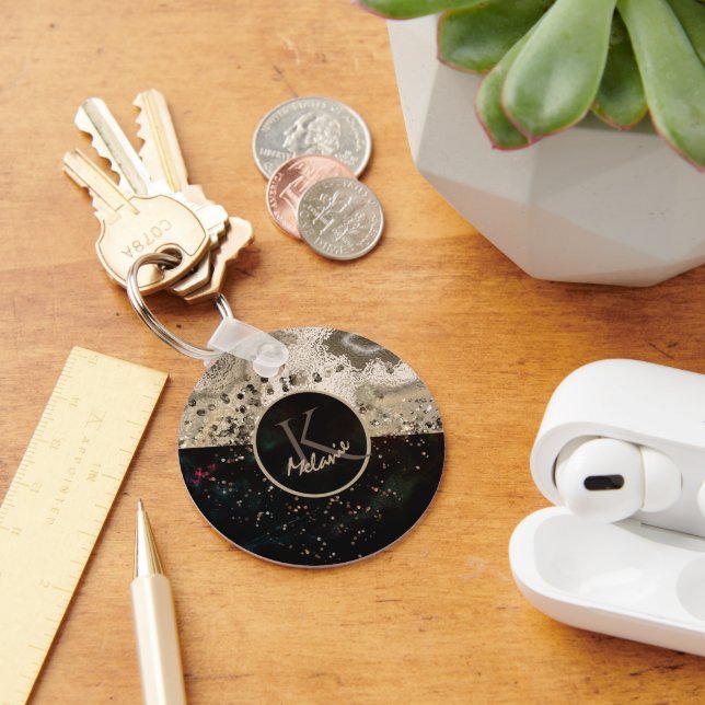 Chaveiro Monograma de bege preto (Mesa)