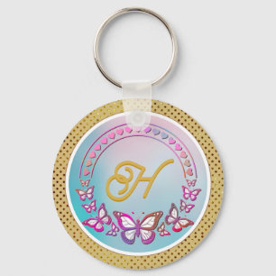 Chaveiro Monograma de borboleta personalizada