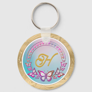 Chaveiro Monograma de borboleta personalizada