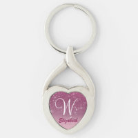 Monograma de brilho rosa-cinza personalizado