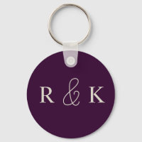 Monograma de casamento roxo e bege