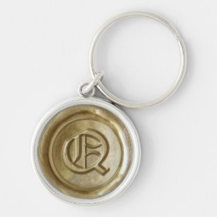 Chaveiro Monograma de Cera - Dourado - Q Inglês Antigo -