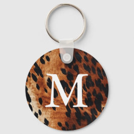 Chaveiro Monograma de Cowhide Brown