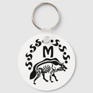 Chaveiro Monograma de Hyena listrada tribal