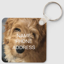 Chaveiro Monograma de informações de contato do nome de fot