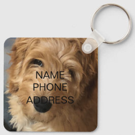 Chaveiro Monograma de informações de contato do nome de fot