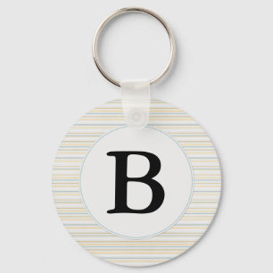 Chaveiro Monograma de listras amarelas