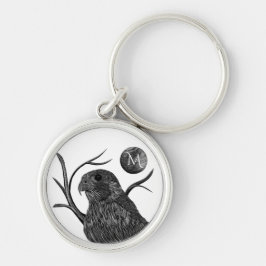 Chaveiro Monograma de lua cheia de falcão