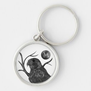 Chaveiro Monograma de lua cheia de falcão