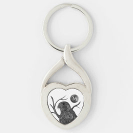 Chaveiro Monograma de lua cheia de falcão