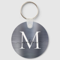Monograma de Metal Cinza Prateado Escovado Feminin