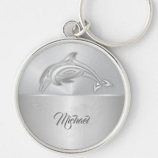 Chaveiro Monograma de prata de golfinho
