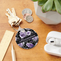 Monograma de Rosa Lavanda e Cinza Antigo