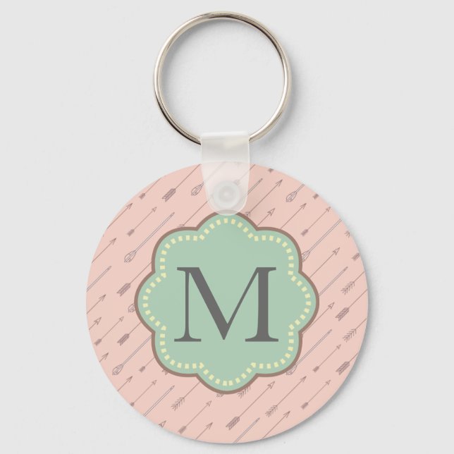 Chaveiro Monograma de Setas Rosa (Frente)