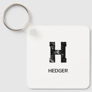 CHAVEIRO MONOGRAMA DE UMA LETRA PRETO MINIMALISTA NOME BRAN
